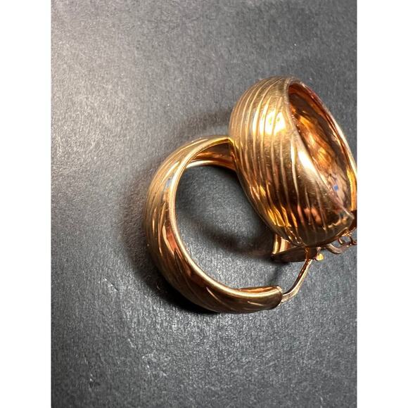 Rose Gold over sterling silver Italian hoop earrings - Picture 6 of 14